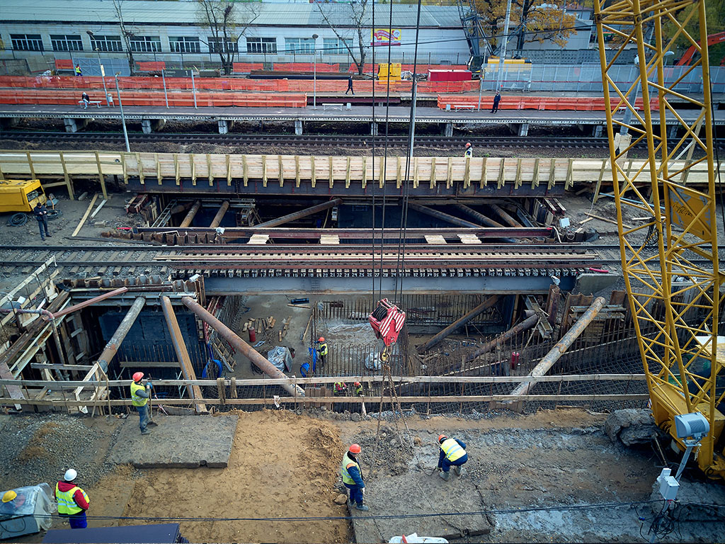 Строительство пешеходного тоннеля на станции Гривно 2018 год
